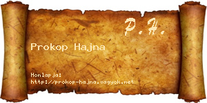 Prokop Hajna névjegykártya